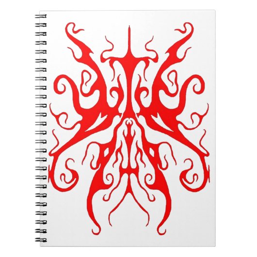 Elegant Red Tribal Mask Abstract Design Notitieboek (Voorkant)