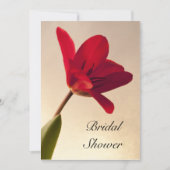 Elegant Red Tulip Bridal Shower Kaart (Voorkant)