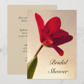 Elegant Red Tulip Bridal Shower Kaart (Voorkant / Achterkant)