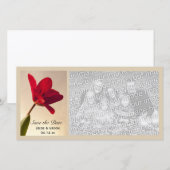 Elegant Red Tulip Wedding Save the Date (Voorkant / Achterkant)