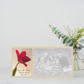 Elegant Red Tulip Wedding Save the Date (Staand voorkant)