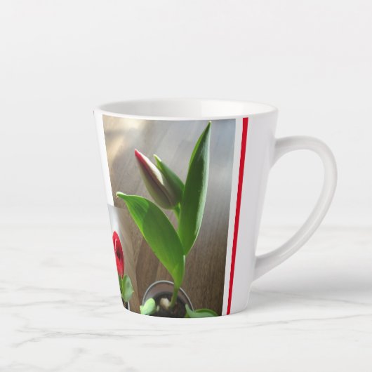 Elegant Red Tulips Design Latent Mok (Rechts)