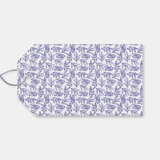 Elegant Red Tulips Spring Floral Blue Cadeaulabel (Achterkant Horizontaal)