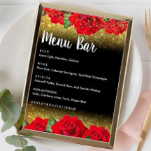 Elegant Red Turkey Rozen Wedding Menu Bar