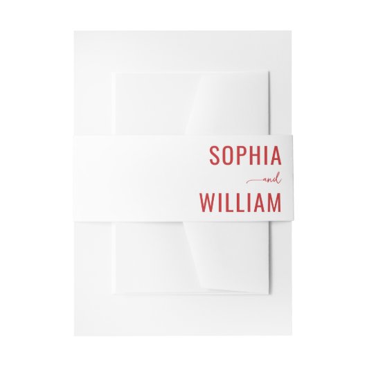 Elegant Red Typographic Names Uitnodigingen Wikkel (Voorkant Voorbeeld)