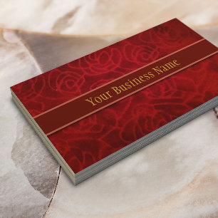 Elegant Red Velvet Background Visitekaartje