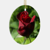 Elegant Red Velvet Roos Keramisch Ornament (Rechts)