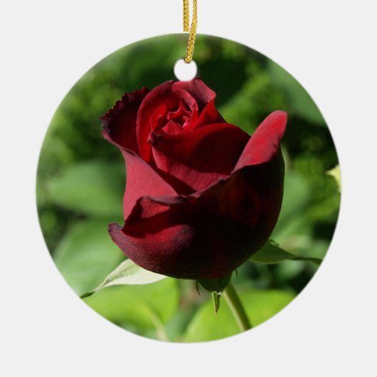 Elegant Red Velvet Roos Keramisch Ornament (Voorkant)