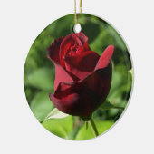 Elegant Red Velvet Roos Keramisch Ornament (Links)