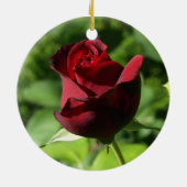 Elegant Red Velvet Roos Keramisch Ornament (Achterkant)