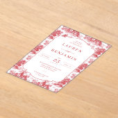 Elegant Red Vintage Houses Acryl Uitnodigingen (Laagn)