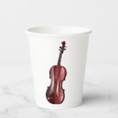 Elegant Red Violin Musical Instrument Papieren Bekers (Voorkant)