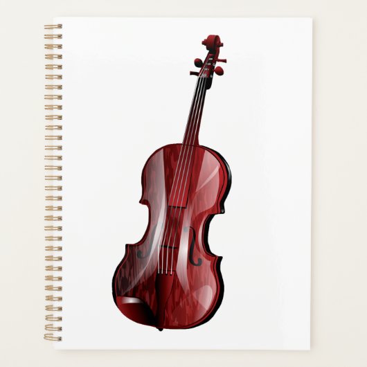 Elegant Red Violin Musical Instrument Planner (Voorkant)