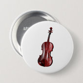 Elegant Red Violin Musical Instrument Ronde Button 7,6 Cm (Voorkant /achterkant)