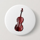 Elegant Red Violin Musical Instrument Ronde Button 7,6 Cm (Voorkant)