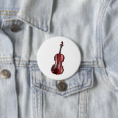 Elegant Red Violin Musical Instrument Ronde Button 7,6 Cm (In situ)