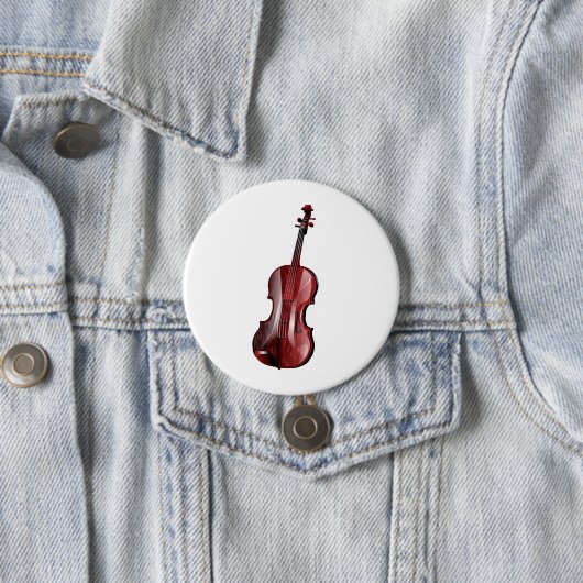 Elegant Red Violin Musical Instrument Ronde Button 7,6 Cm (In situ)