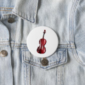 Elegant Red Violin Musical Instrument Ronde Button 7,6 Cm