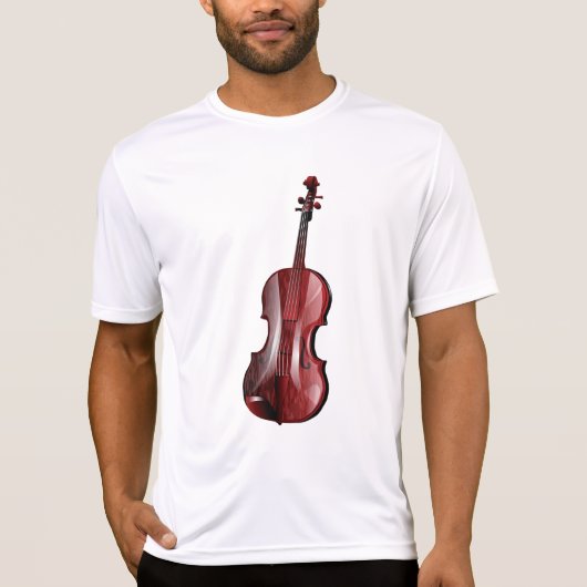 Elegant Red Violin Musical Instrument T-shirt (Voorkant)