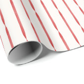 Elegant Red Watercolor Ribbon Stripes Cadeaupapier (Rol Hoek)