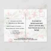 Elegant Red Waterverf Blossom Weddenschap RSVP Briefkaart (Achterkant)