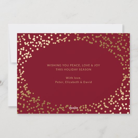 Elegant Red Waterverf - kerstkaarten voor foto's Feestdagenkaart (Achterkant)