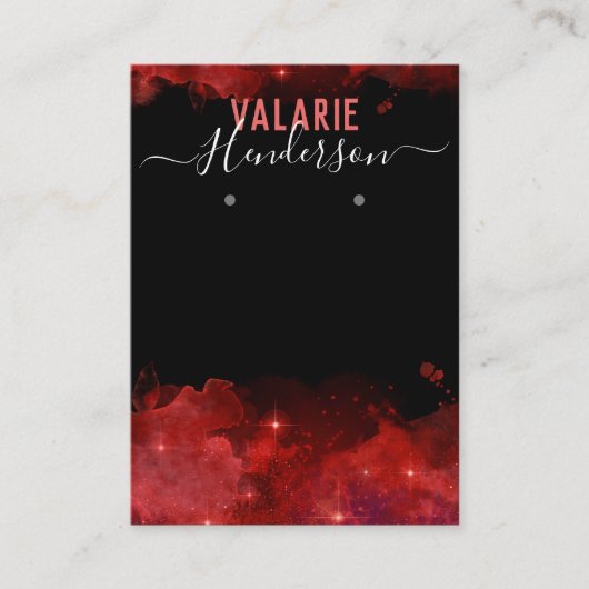 Elegant Red Waterverf Oorspronkelijk beeldscherm Visitekaartje (Voorkant)