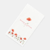 Elegant Red Waterverf Poppies - Weddenschap Servet (Hoek)