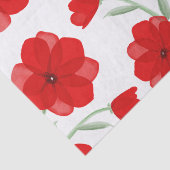 Elegant Red Waterverf Poppy Floral Pattern Tissuepapier (Detail)