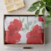 Elegant Red Waterverf Poppy Floral Pattern Tissuepapier (Geschenk)