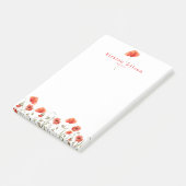 Elegant Red Waterverf Poppy Flowers gepersonalisee Post-it® Notes (Schuin)