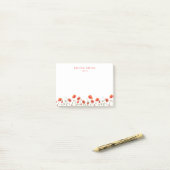 Elegant Red Waterverf Poppy Flowers gepersonalisee Post-it® Notes (Op bureau)