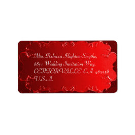 Elegant Red Wedding Adresetiketten Etiket
