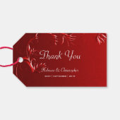 Elegant Red Wedding Bedankt Cadeaulabel (Achterkant Horizontaal)