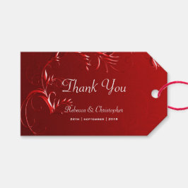 Elegant Red Wedding Bedankt Cadeaulabel