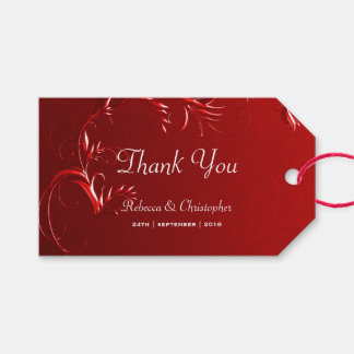 Elegant Red Wedding Bedankt Cadeaulabel