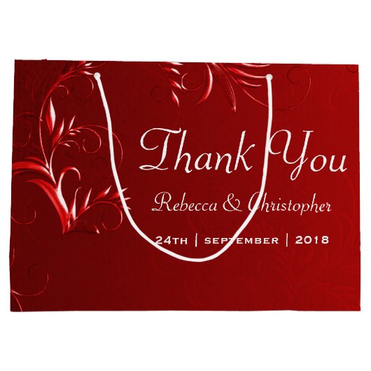 Elegant Red Wedding Bedankt Groot Cadeauzakje (Achterkant)