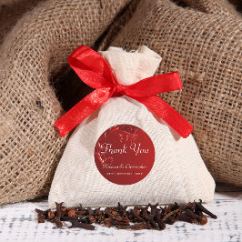 Elegant Red Wedding Bedankt Ronde Sticker