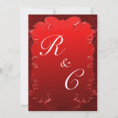 Elegant Red Wedding Invitation Kaart (Achterkant)