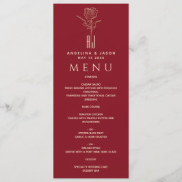 Elegant Red Wedding Menu