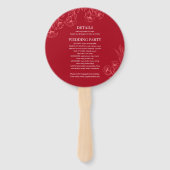 Elegant Red Wedding Program & Timeline Handwaaier (Achterkant)