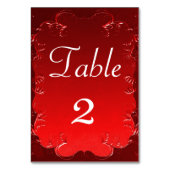 Elegant Red Wedding ReceptionTable Kaart (Voorkant)
