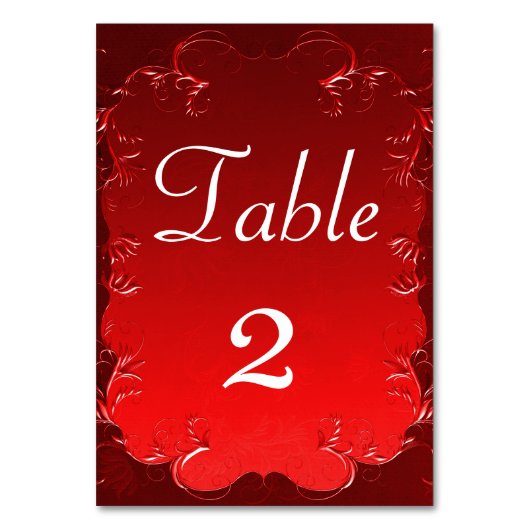 Elegant Red Wedding ReceptionTable Kaart (Voorkant)