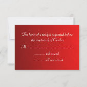 Elegant Red Wedding RSVP Kaartje (Achterkant)