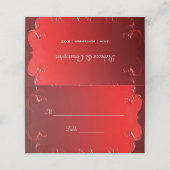 Elegant Red Wedding Table Place Card Plaatskaartje (Buitenkant ongevouwen)