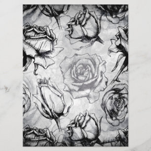 Elegant Red White Black Roos Floral Wedding Invite Kaart