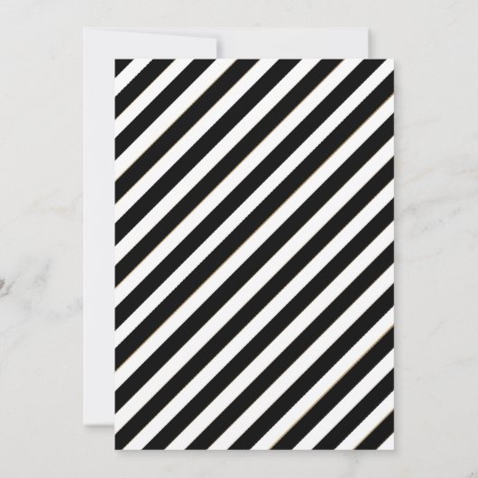 Elegant Red White Black Striped Afstuderen Save The Date (Achterkant)