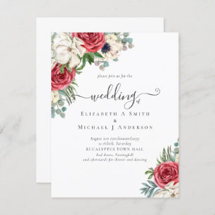 Elegant Red White Blue Floral Wedding Budget