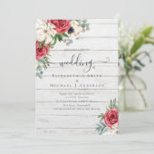 Elegant Red White Blue Floral Wedding Budget (Staand voorkant)