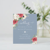 Elegant Red White Blue Floral Wedding Budget (Staand voorkant)